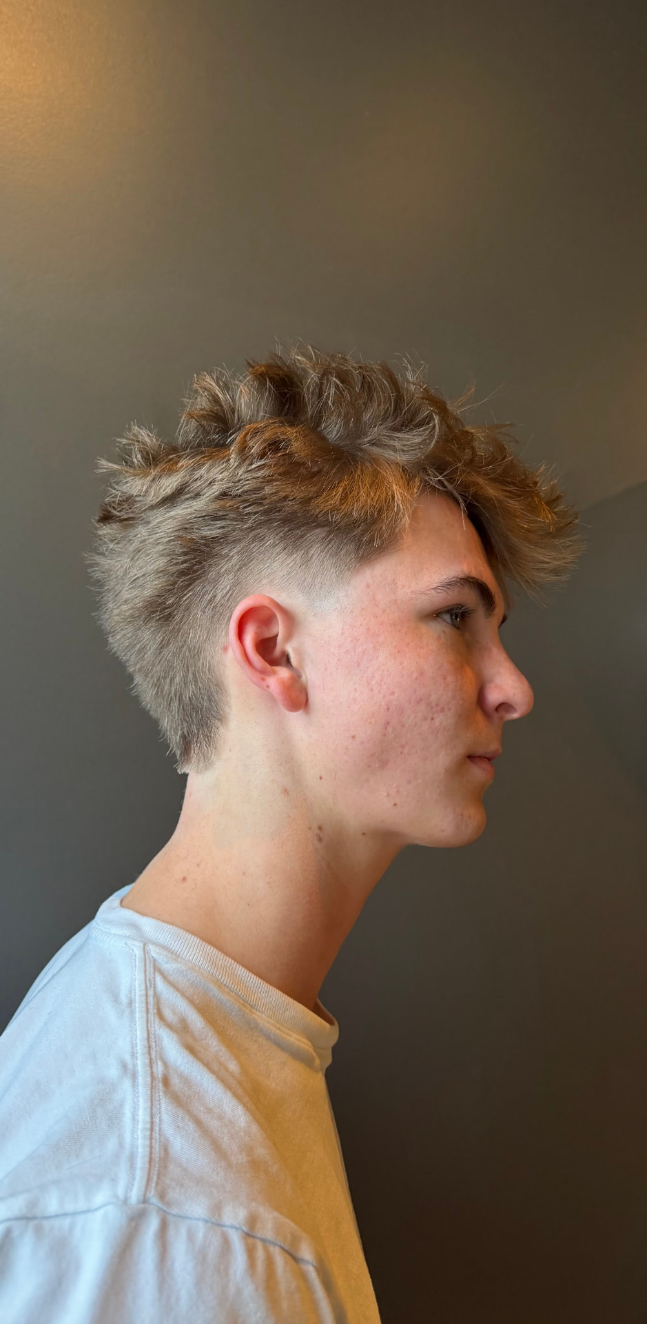 Textured spiky top with a high faded taper at The Cave, Rogers AR